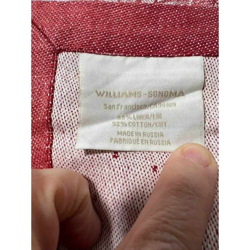 Williams Sonoma 'Twas the Night Before Christmas Set of 3 Jacquard Napkin Russia